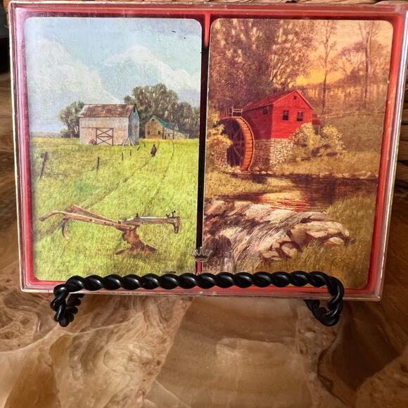 Vintage tranquility playing cards set in box - Picture 1 of 4